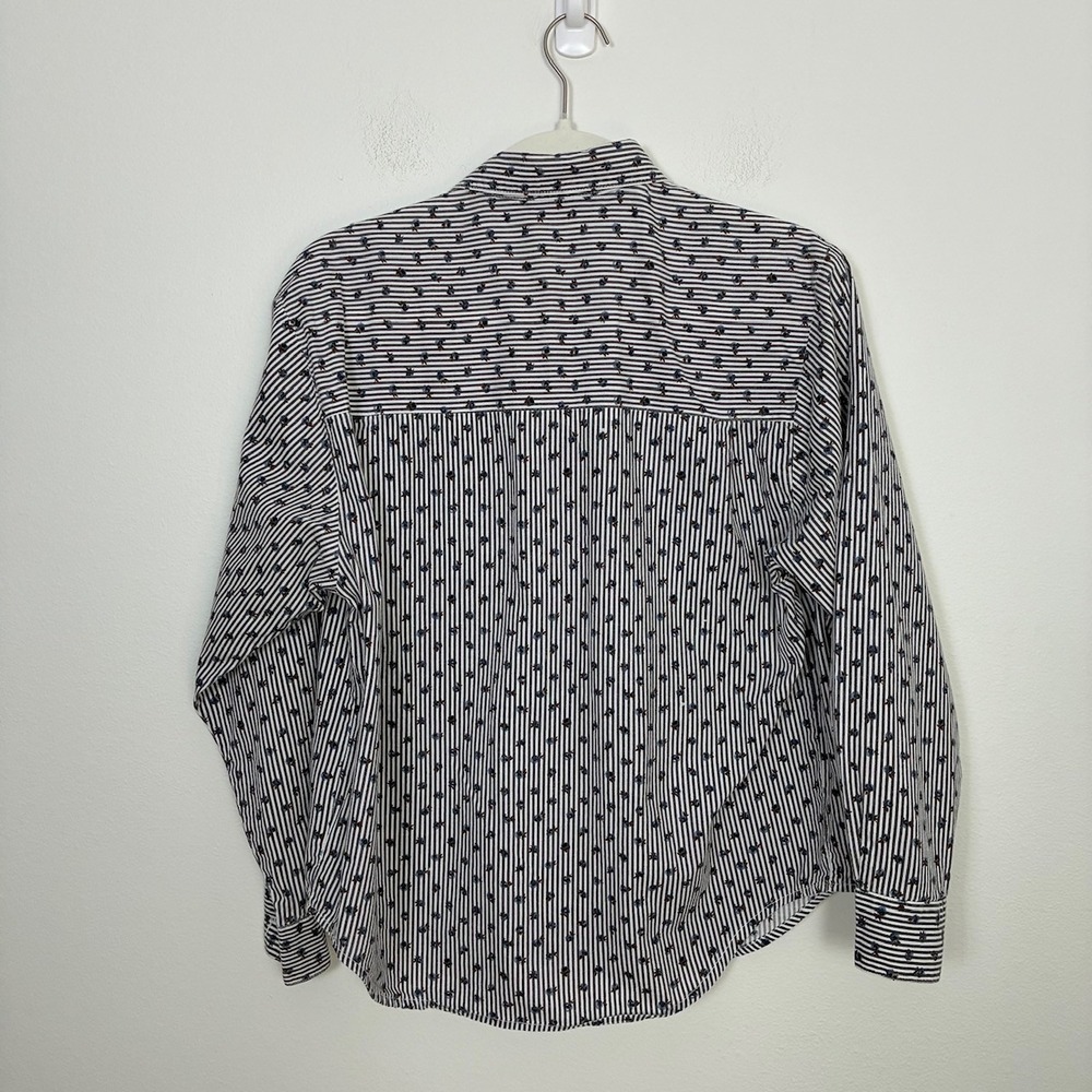 Vintage Cherokee Striped Floral Button Down Shirt Cotton Women S Cottage Western - Picture 6 of 9
